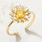 Korean Style Daisy Flower Elegant Opening Rings Women Adjustable Wedding Party Engagement Finger Rings Statement Jewelry Gift