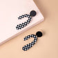 Plaid Jewelry Drop Earring Modern Fashion Women Earrings Piercing Studs