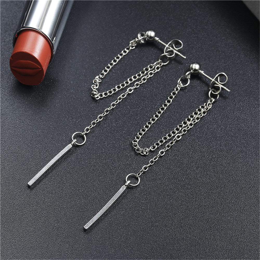 Chain String Dangle Fashion Drop Earrings Women Girls Ear Studs Jewelry Gift