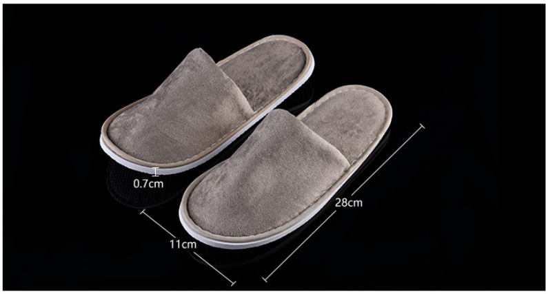 Non-disposable Fleece-like Padded Hospitality Slippers