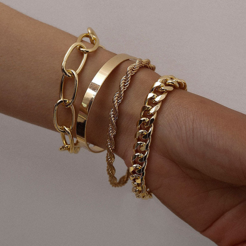 Four-Piece Alloy Bracelet Bracelet