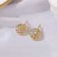Geometric Wheel Stud Earrings Fashion Jewelry for Girls Women Gift Accessories