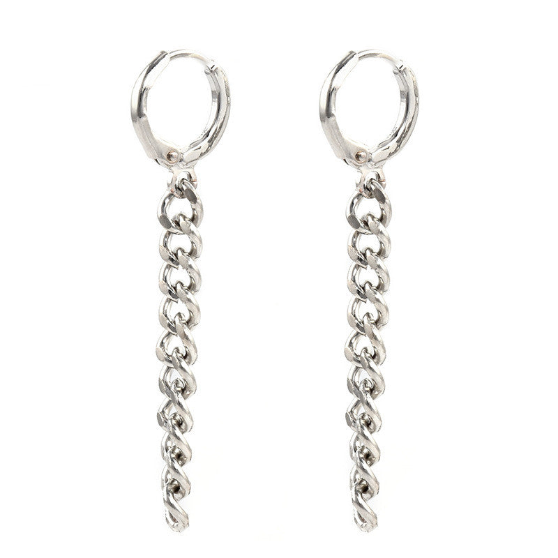 Metal Chain Hoop Dangle Fashion Earrings for Women Stylish Party Jewelry Gift
