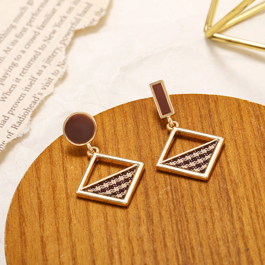 Brown Geometric Drop Ear Dangle Fashion Earrings for Women Party Jewelry Gift