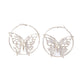 Hollow Butterfly in Ring Jewelry Fashion Dangle Earrings for Girls Party Birthday Gift