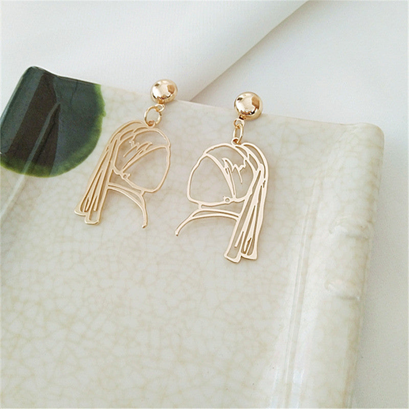 Female Face Dangle Earrings Jewelry Accessories Girls Fashion Accessory