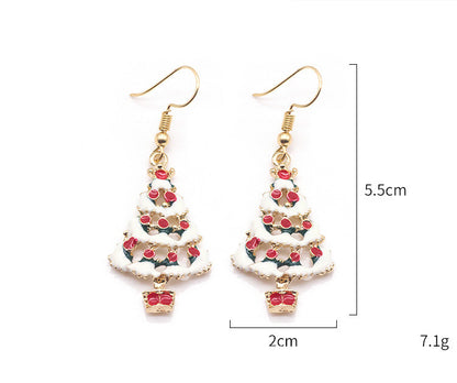 Christmas  Cartoon Dripping Oil Color Earrings