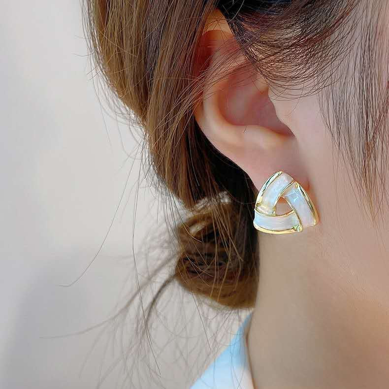 Geometric Triangle Stud Earrings Accessories Gift Women Girl Fashionable Jewelry