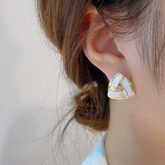 Geometric Triangle Stud Earrings Accessories Gift Women Girl Fashionable Jewelry