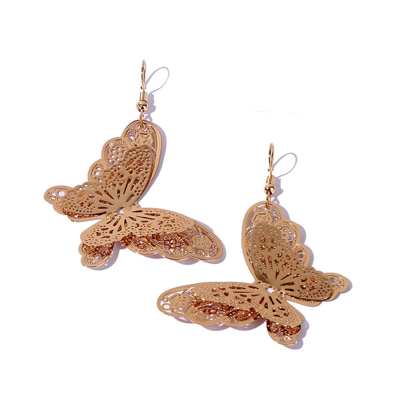 Hollow 3D Butterfly Gift Earrings Dangle Women Fashion Jewelry Jewellery