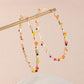 Multicolor Beads Large Hoop Earrings Women Jewelry Gift for Her Accessories