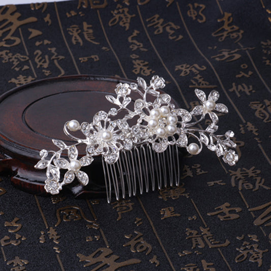 Europe and the Pearl Diamond comb hair comb hair bride bride wedding accessories manufacturers selling alloy