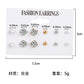6pairs Mixed Color Stud Earrings for Women Girls Fashion Earrings Piercing