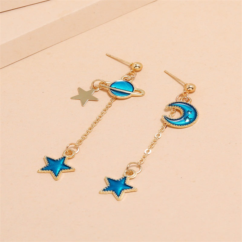 Cosmos Pattern Drop Ear Dangle Fashion Earrings for Women Party Jewelry Gift