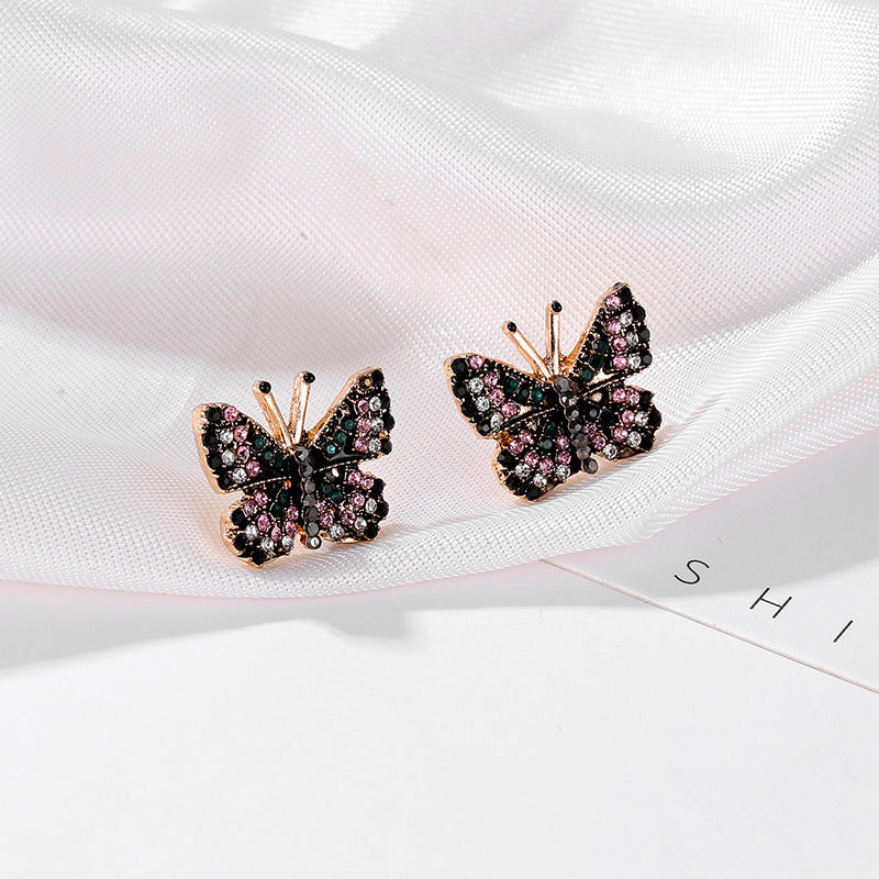 Gemstone Butterfly Studs Earring Exquisite Fashion Earrings For Women
