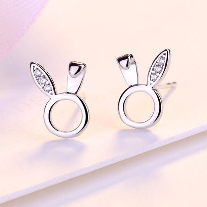 Rabbit Ears Stud Earrings Women Fashionable Luxurious Earrings Jewelry