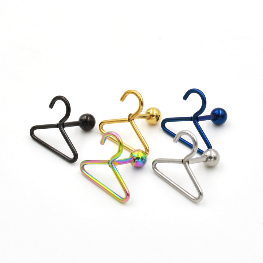 Stainless Steel Studs Hanger Shaped Body Piercing Hypoallergenic