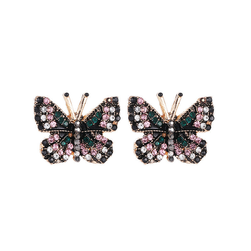 Gemstone Butterfly Studs Earring Exquisite Fashion Earrings For Women