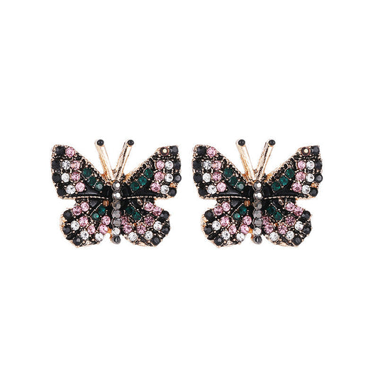 Gemstone Butterfly Studs Earring Exquisite Fashion Earrings For Women