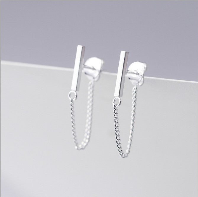 Simple Chain Design Stud Earrings Women Jewelry Gift for Her Accessories