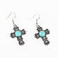 Turquoise Cross Dangle Earring Exquisite Fashion Drop Earrings For Women