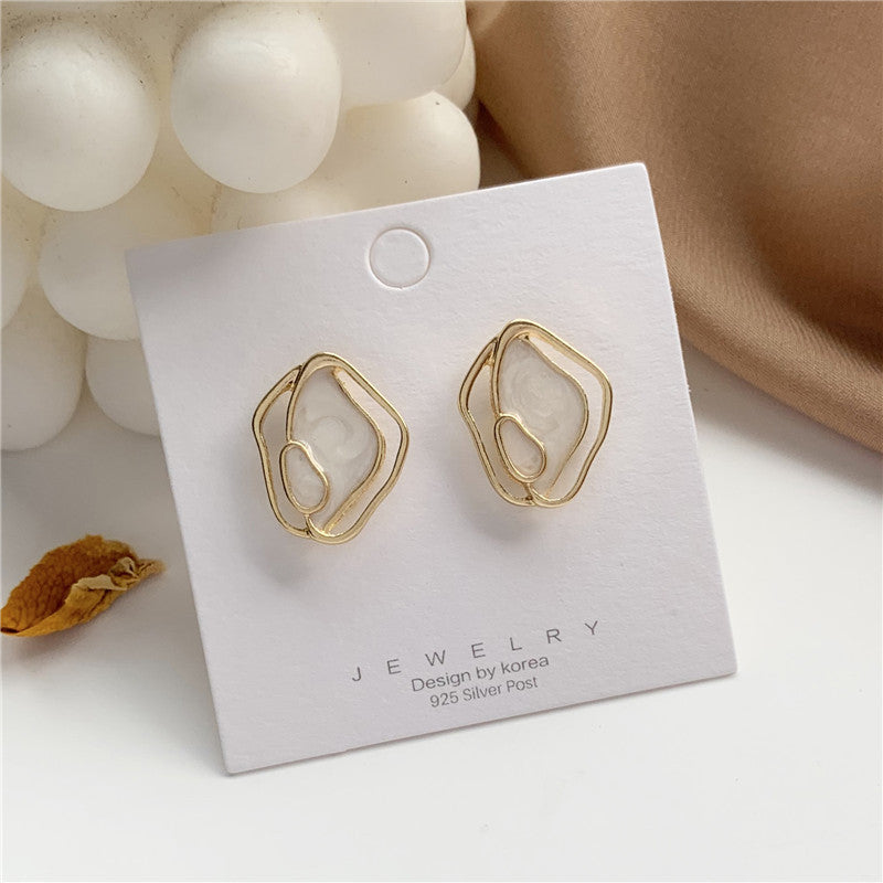 Marbled Stone Design Stud Earrings Dangle Women Fashion Jewelry Jewellery