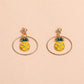 Pineapple Charm Dangle Fashion Earrings for Women Stylish Party Jewelry Gift