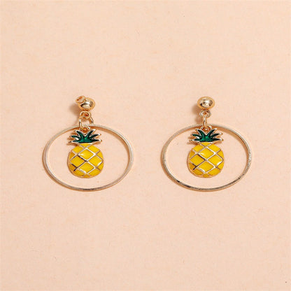 Pineapple Charm Dangle Fashion Earrings for Women Stylish Party Jewelry Gift