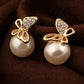 Butterfly and Pearl Stud Earrings for Women Girls Fashion Earrings Piercing
