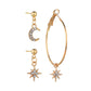 3pcs Set Moon Star Ear Stud Earring Dangle Women Fashion Jewelry Jewellery