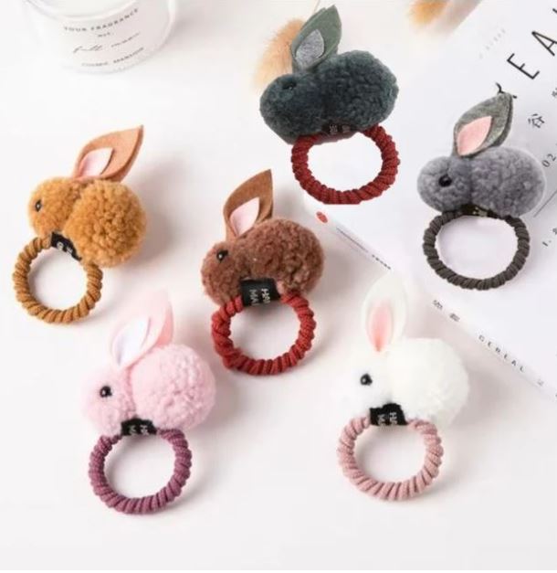 Hair ball rabbit hair ring