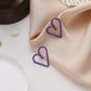 Purple Heart Stud Earrings Cute Dangle Earrings Women Jewelry Gift for Her