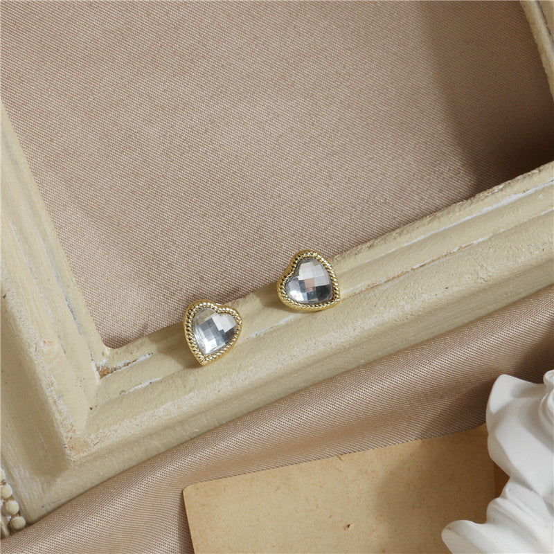 Mirror Style Heart Jewelry Stud Earring Modern Fashion Women Earrings Piercing