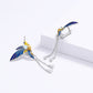 Hummingbird Earrings Epoxy Colored Animal Elements Bird Country Style Female Earrings