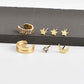 7pcs Set Star Stud Earrings Ear Cuff Women Jewelry Mom Gift Everyday Wear