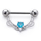 Stainless Steel U-shaped Alloy Diamond Breast Ring Pendant