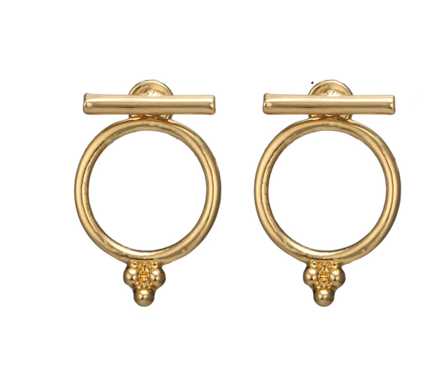 Circle Bar Ear Stud Earrings Dangle Women Fashion Jewelry Gift for Her