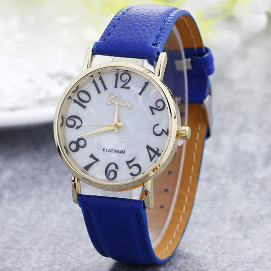 Marble Belt Watch Fashion Geneva Watch  Shell Face Casual Watch For Men And Women