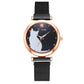 Women's cat watch bracelet set