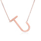 Fabulous Rose Gold Plated Stainless Steel Initial Letter Pendant Necklace