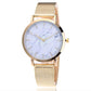 Vansvar fashion brand silver and gold mesh band creative marble wristwatch casual women quartz watches gift relogio feminino