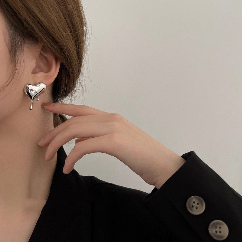 Dripping Heart Jewelry Stud Earring Modern Fashion Women Earrings Piercing Studs