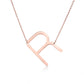 Fabulous Rose Gold Plated Stainless Steel Initial Letter Pendant Necklace