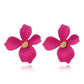 Sweet Flower Earrings Women Four Petal Stereo Leaf Stud Earring Modern Jewelry Girl Accessory