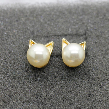 Cat Ears Stud Earrings Women Jewelry Mom Gift Everyday Wear Earrings