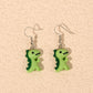 Green Cartoon Dinosaur Dangle Earrings Cute Summer Earring Jewelry Gift for Her