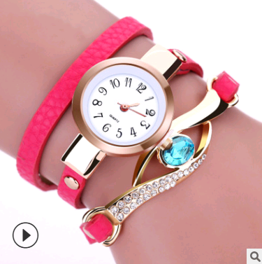 Fashion casual ladies winding table, big eyes ladies winding watch bracelet watch