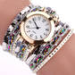 Watch color woven floral bracelet watch fashion printed woven diamond ladies circle watch factory direct