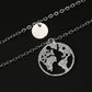 New women's wafer world map pendant necklace