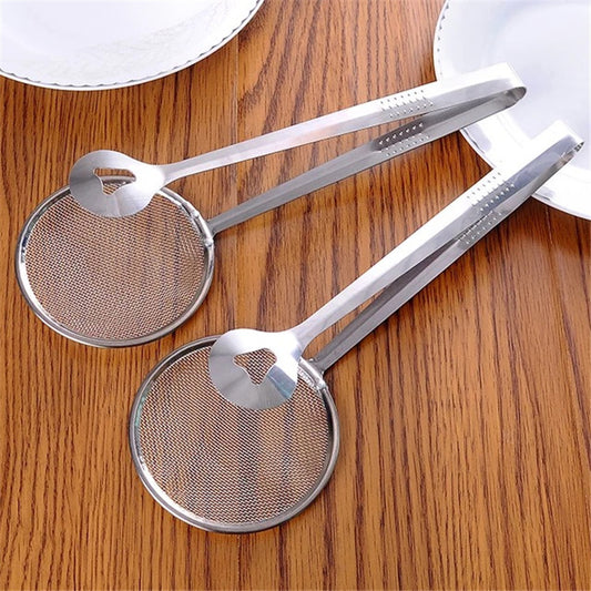 Multi-functional Oil Food Folder Kitchen Accessories Stainless Steel Fried Food  Oil Scoop